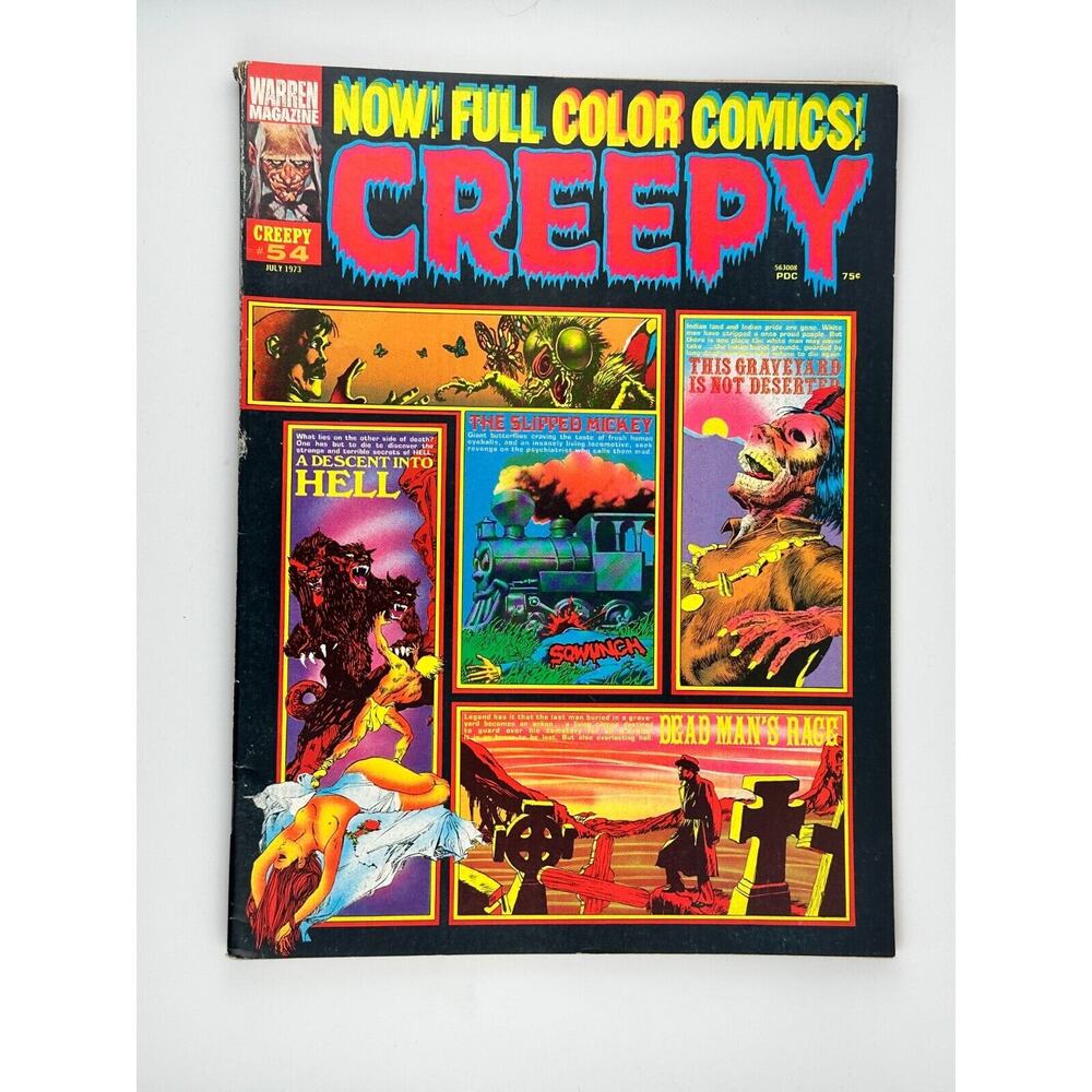 CREEPY #54 Warren 60s 70s Bronze Age Vtg 1973 Horror Magazine FN-